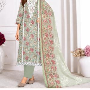 Pakiza Pure Cotton Floral Print Dress Material | Premium Unstitched Suit Set